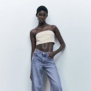 Zara Textured Strapless Top